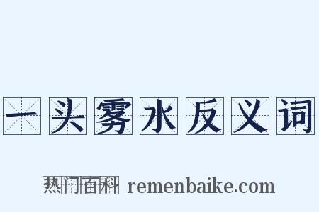 一头雾水反义词是什么意思的图片